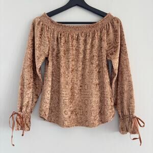 Curve Appeal Top Medium Velvet Off Shoulder Tie Sleeve Whimsygoth Fairycore Boho